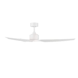 Stella 60 in. Indoor and Outdoor 3-Blade Smart Matte White Ceiling Fan with Remote Control