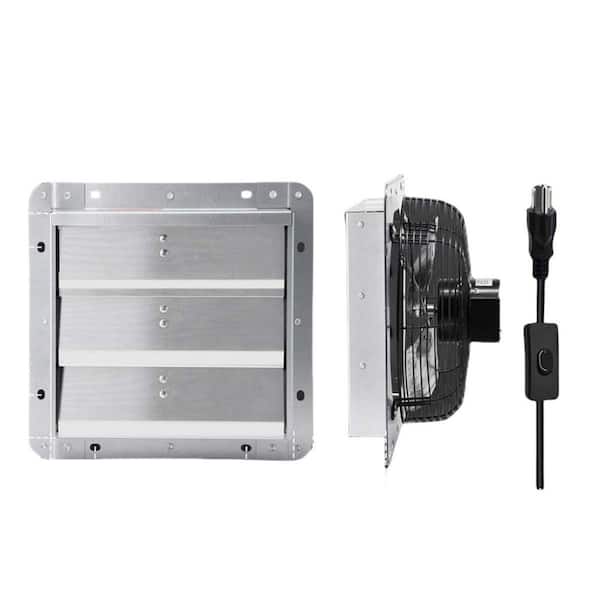 760 CFM 7 in. Galvanized Steel Electric Powered Wall Shutter Exhaust Fan w/ ON/OFF Switch, 1600 RPM for Gable, Kitchen