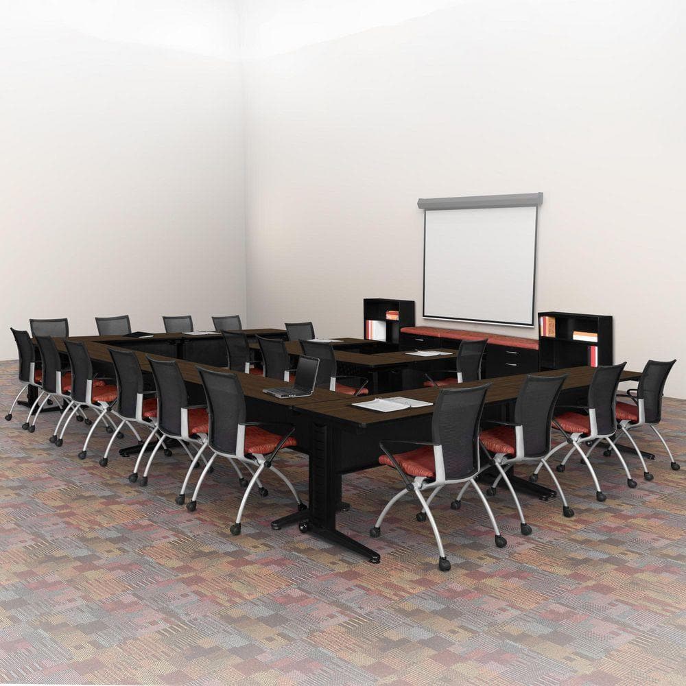 Fusion 84 in. x 24 in. Neo Walnut Seminar Training Table Desk