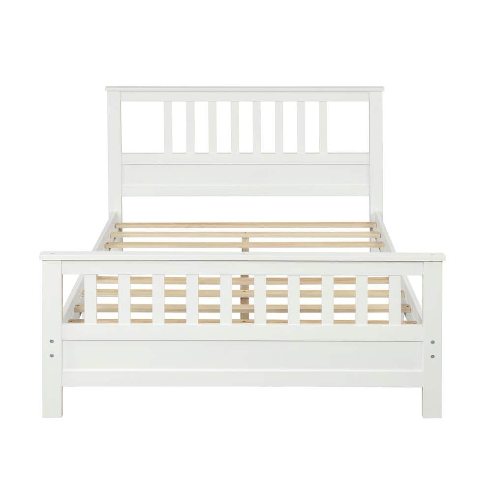 ANBAZAR Full Bed Frame, Platform Wood Bed Frame with Headboard, No Box