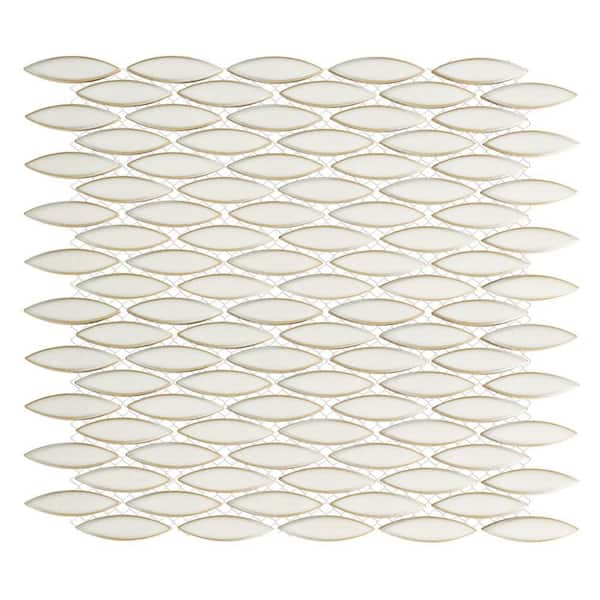 Pescado Honed Snowcap White 6 in. x 6 in. Porcelain Mosaic Take Home Tile Sample