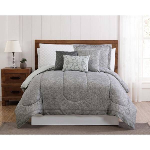 Style 212 Calista 12-Piece Gray King Comforter Set