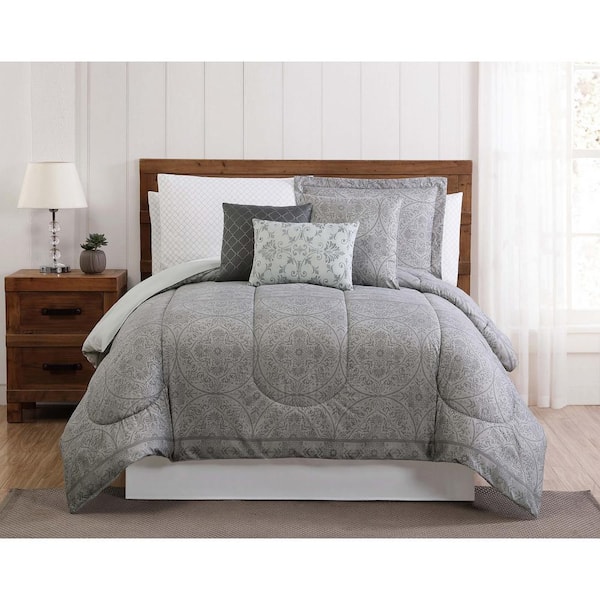 Style 212 Calista 12-Piece Gray Queen Comforter Set