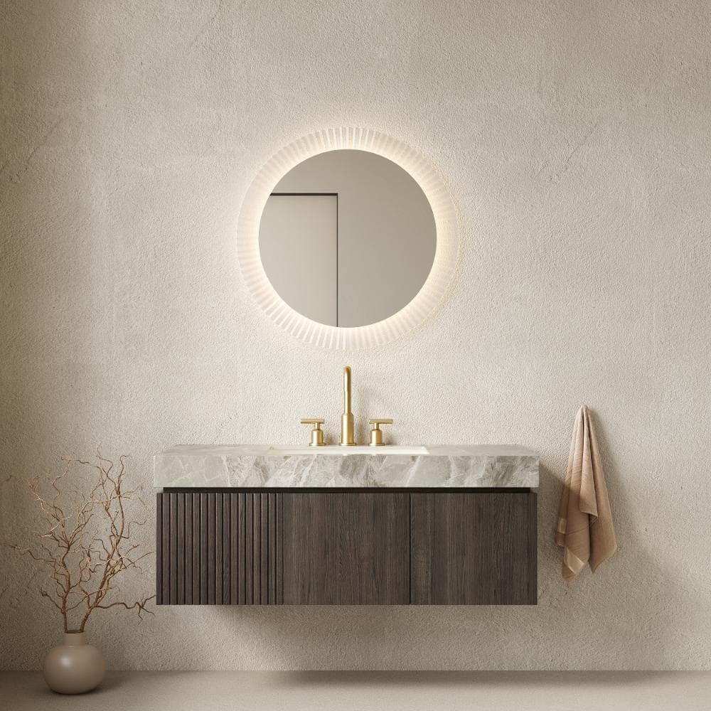 MURI 48 in. Floating Bathroom Vanity with Sink, Light Gray Sintered Stone Top, Ceramic Basin, Espresso Woodgrain price history on PriceWatchPro