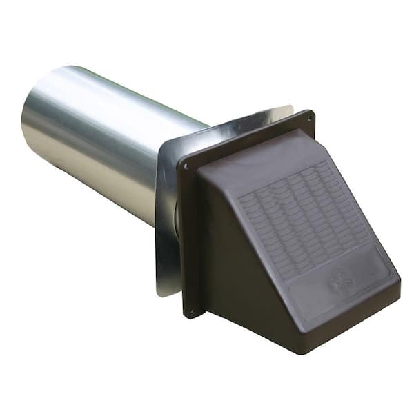 Speedi-Products 4 in. Brown Plastic Wide Mouth Exhaust Hood with Back Draft Flapper and 11 in. Tailpipe