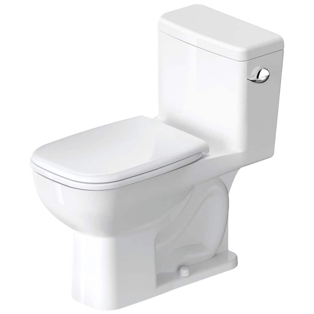 Duravit D-Code 1-Piece 1.28 GPF Single Flush Elongated Toilet in White, Seat Not Included