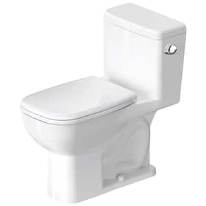 D-Code 1-Piece 1.28 GPF Single Flush Elongated Toilet in White, Seat Not Included