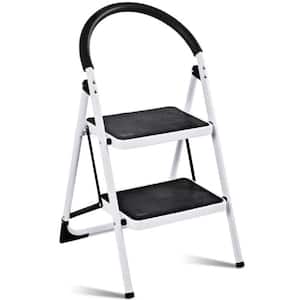 2.75 ft. Folding Step Stool with Iron Frame and Anti-Slip Pedals, 330 lbs. Load Capacity