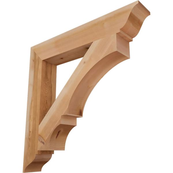 Ekena Millwork 5.5 in. x 38 in. x 38 in. Western Red Cedar Balboa Traditional Smooth Bracket