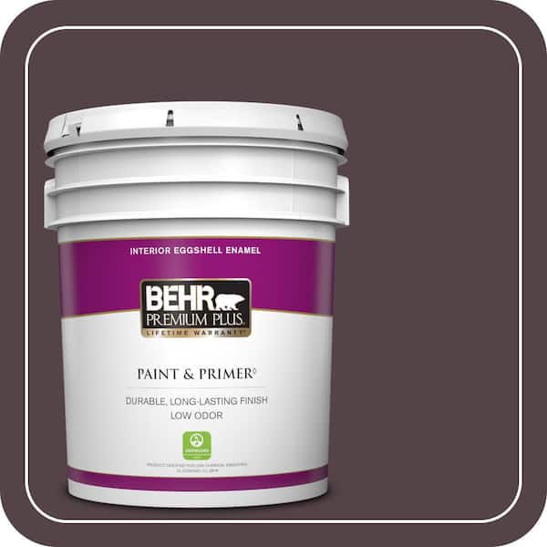 BEHR PREMIUM PLUS 5 gal. Home Decorators Collection #HDC-FL14-9 Black Raspberry Eggshell Enamel Low Odor Interior Paint & Primer