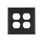 Black 2-Gang Duplex Outlet Wall Plate (1-Pack)