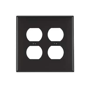 Black 2-Gang Duplex Outlet Wall Plate (1-Pack)