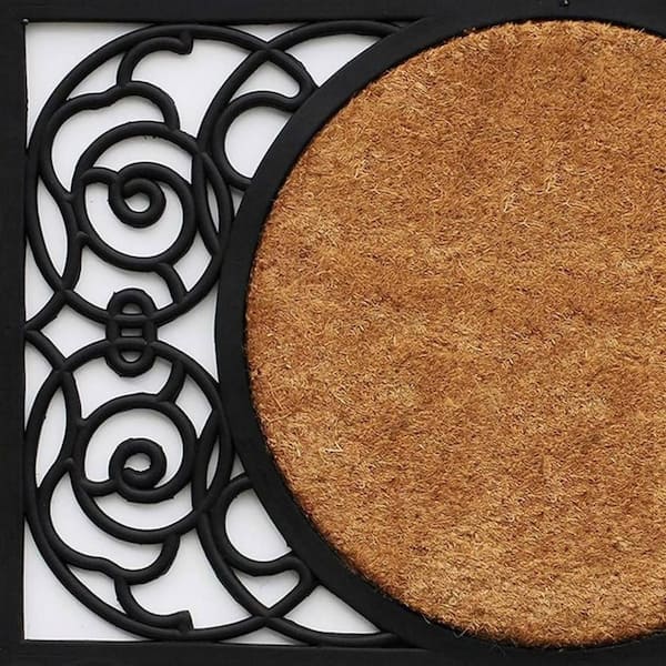 Multi-Colored 36 in. x 22 in. Coir, Rubber Outdoor Door Mat