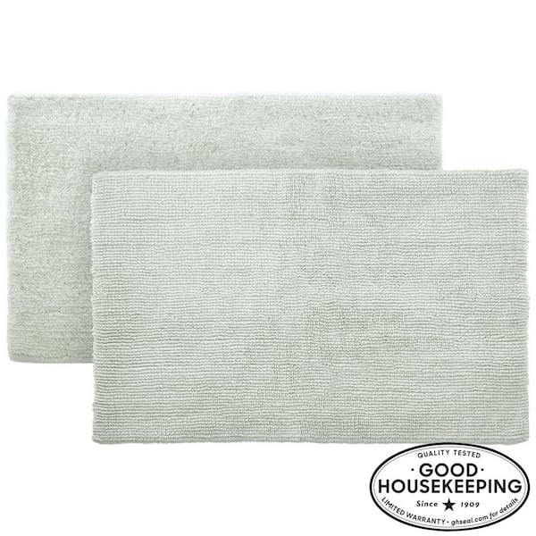 Home Decorators Collection Sage 17 in. x 24 in. Cotton Reversible Bath Rug (Set of 2)