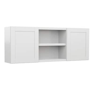 Verona White Shaker Ready to Assembled Plywood Wall Kitchen Laundry Cabinet with Soft Close 60 in. x 23 in. x 12 in.