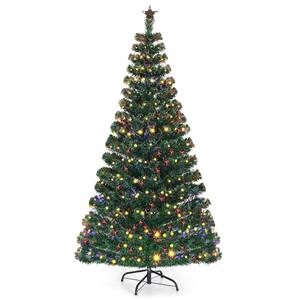 4/5/6/7ft Pre-Lit Artificial Christmas Tree Led Lights Fiber Optic Decorations 