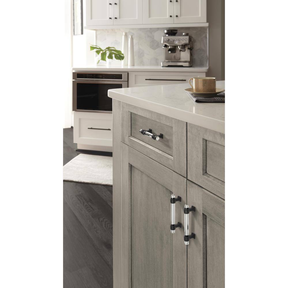 Amerock Glacio 3" Clear and Black Bronze Cabinet Pull