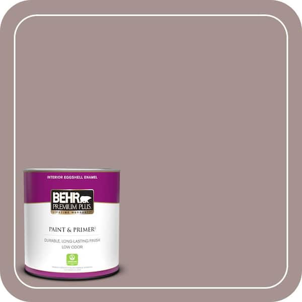 BEHR PREMIUM PLUS 1 qt. #740B-4 Suede Leather Eggshell Enamel Low Odor Interior Paint & Primer