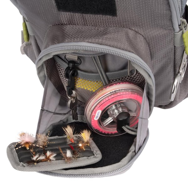 Allen Bear Creek Micro Fly Fishing Chest Pack, Fits up to 2 Tackle and Fly  Boxes, Gray and Lime 6377 - The Home Depot