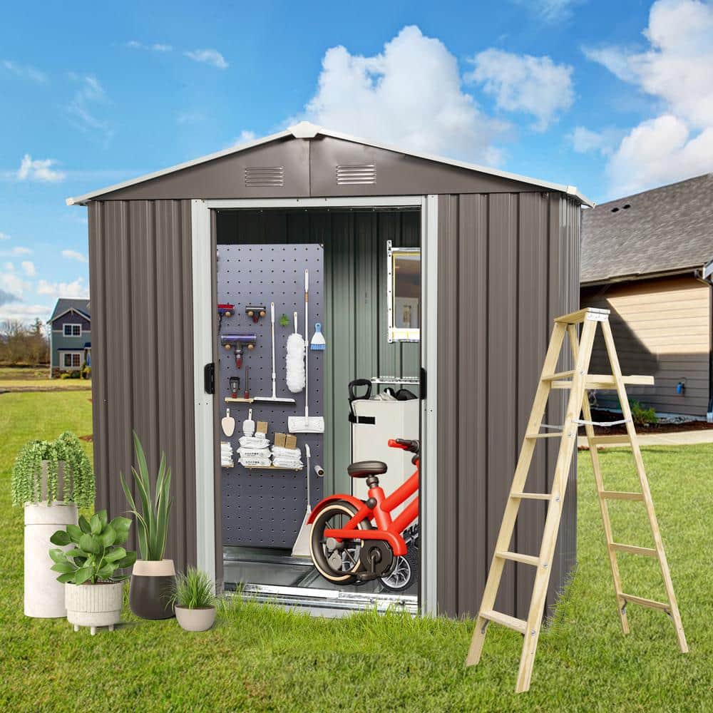 8 ft. W x 4 ft. D Hot Seller Outdoor Metal Storage Shed with Double Door 4 