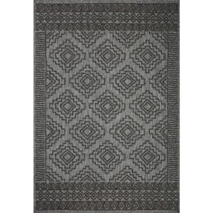 Loloi Rainier Grey/Charcoal 3'-11" x 5'-11" Indoor/Outdoor Area Rug