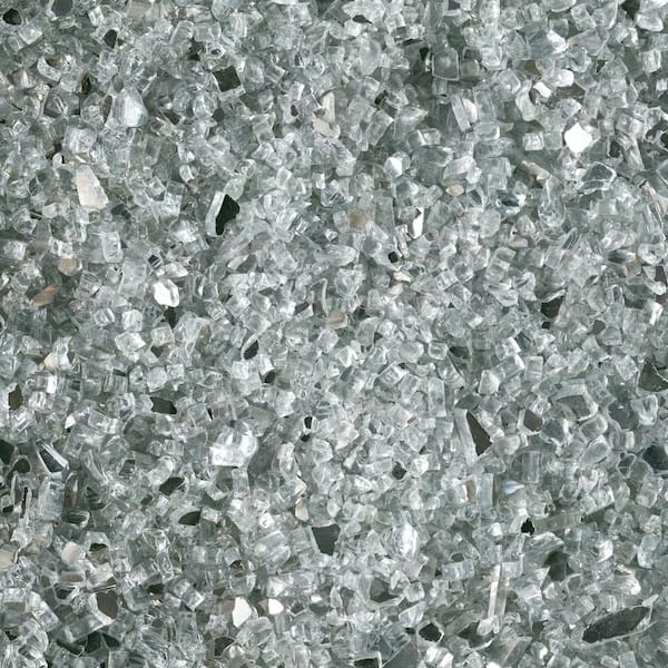 0.50 in. Glacial Silver Fire Glass - 20 lb. Bag