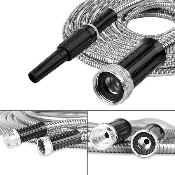 360Gadget Garden Hose - Water Hose 25 FT with Swivel Handle & 8 Function  Nozzle, Flexible, Heavy Duty, No Kink, Lightweight Metal Hose for Outdoor