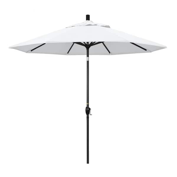 California Umbrella 9 ft. Aluminum Push Tilt Patio Umbrella in White Olefin