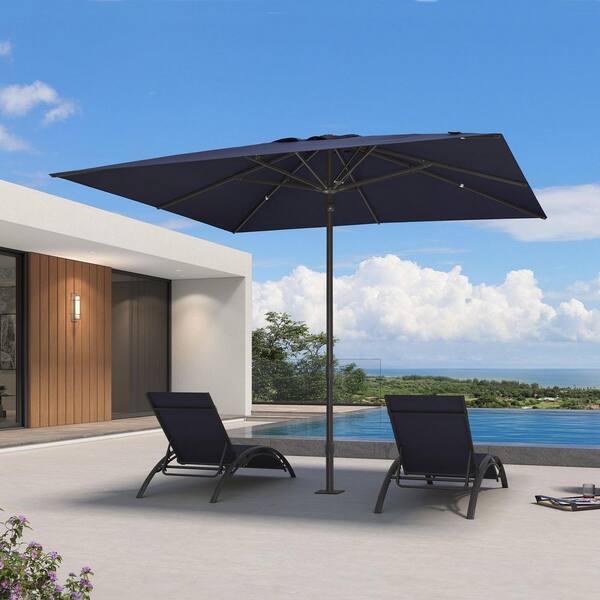 10ft square patio umbrella Domi 10'x10' Cantilever Umbrella, Aluminum Windproof Outdoor with 360°Rotation, Offset Sun Shade Umbrella for Outside Deck Backyard Garden Pool, Gray : Patio, Lawn & Garden Features high Outdoor 10FT Square Adjustable Offset