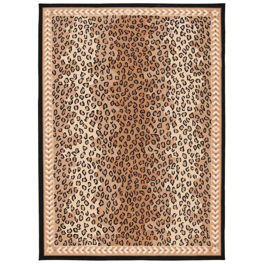 Journey Beige/Black 8 ft. x 10 ft. Machine Washable Animal Print Area Rug price history on PriceWatchPro