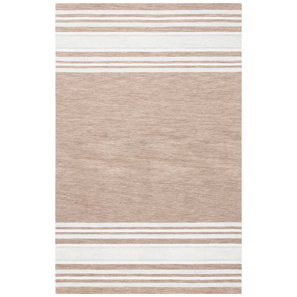 Ivory and Brown Hand-Tufted Wool Rectangular Rug