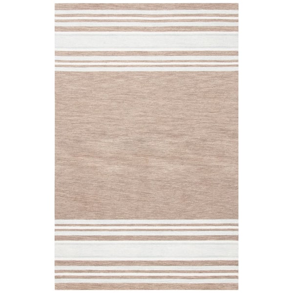 SAFAVIEH Metro Brown/Ivory 4 ft. x 6 ft. Striped Solid Color Area Rug