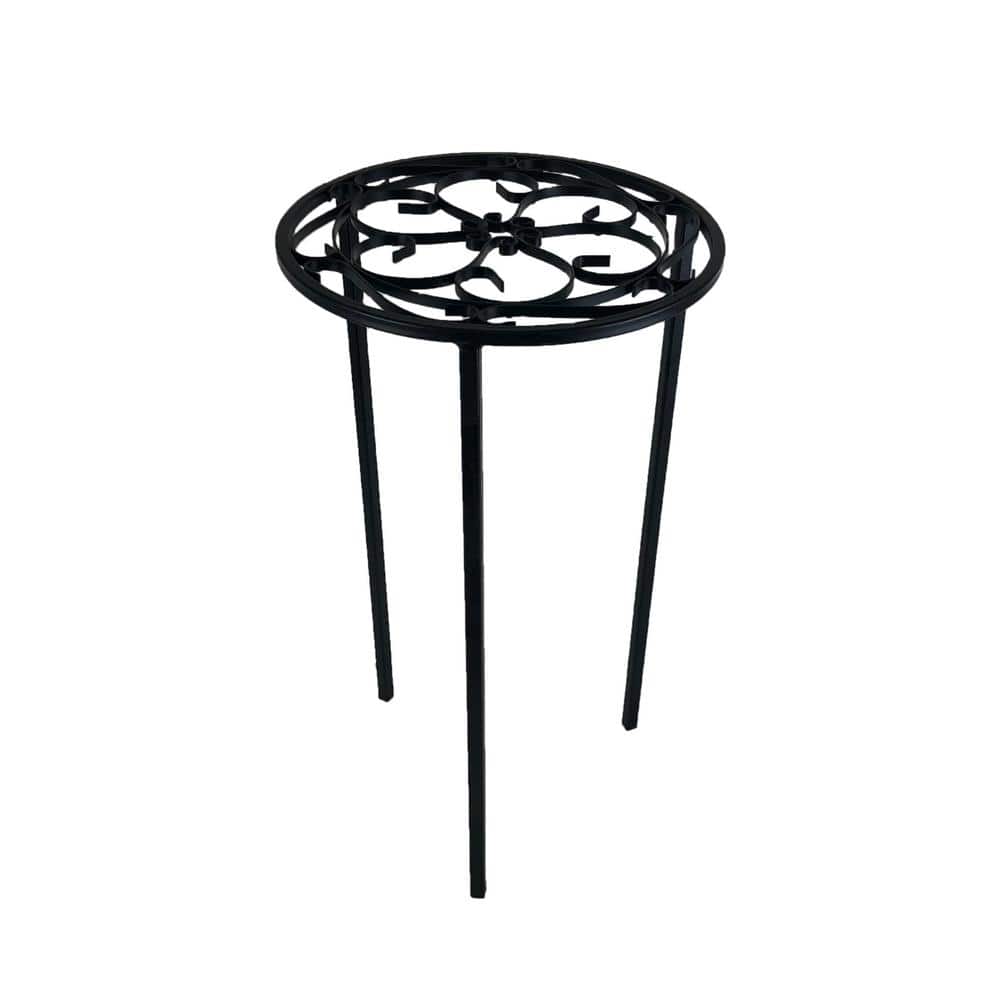 Vigoro 12 in. x 21 in. Black Metal Indoor Round Plant Stand 51160 - The  Home Depot