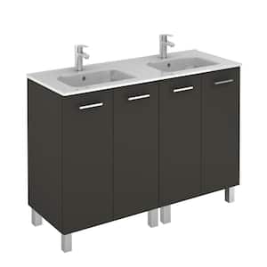 Logic 47.3 in. W x 18.0 in. D x 33.0 in. H Bath Vanity in Anthracite with Vanity Top and Ceramic White Basin