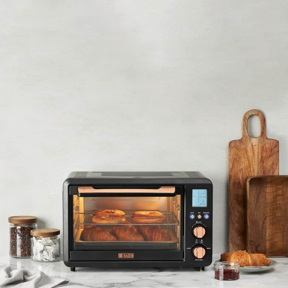 Haden Black Digital 6-Slice Toaster Oven with Air Fryer