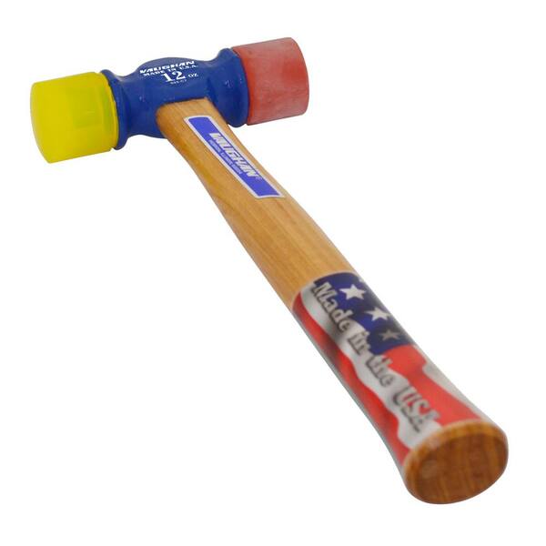 Estwing DFH-12 Rubber Mallet Hammer – 12 Oz Red & Yellow Wood Handle For Gentle Striking