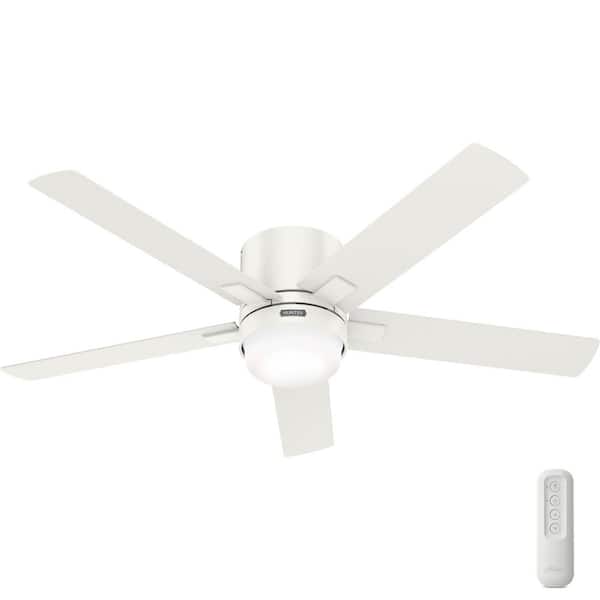 Hunter Milmack 52 in. Indoor Fresh White Ceiling Fan with Light and Remote Control