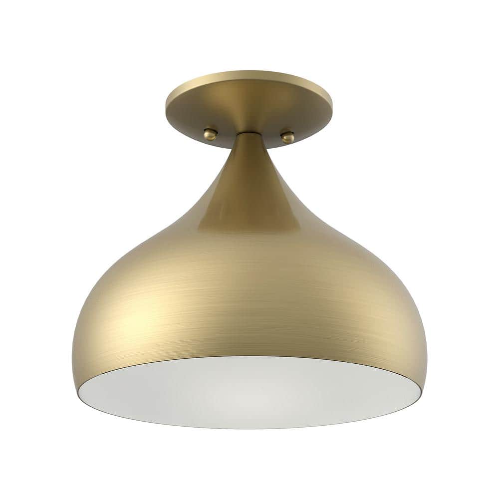 Amador Transitional Teardrop Semi-Flush Mount in Antique Brass