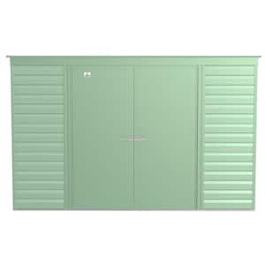 10 ft. x 4 ft. Green Metal Storage Shed With Pent Style Roof 35 Sq. Ft.