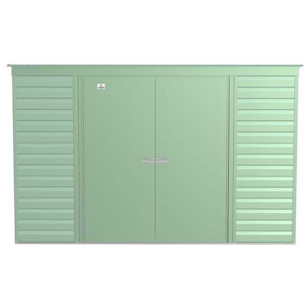 Arrow 10 ft. x 4 ft. Green Metal Storage Shed With Pent Style Roof 35 Sq. Ft.