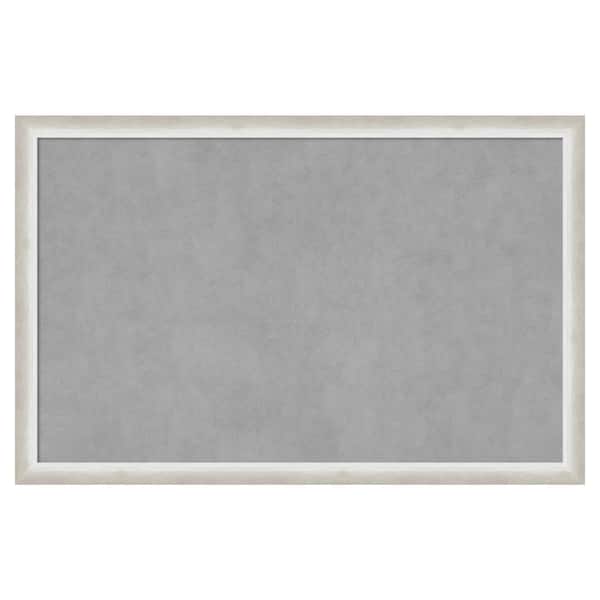Amanti Art 2-Tone Silver 34 in. x 22 in. Framed Magnetic Board