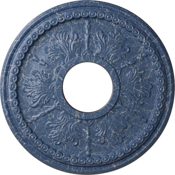 Ekena Millwork 1-1/4 in. x 13-7/8 in. x 13-7/8 in. Polyurethane Tirana Ceiling Medallion, Americana Crackle