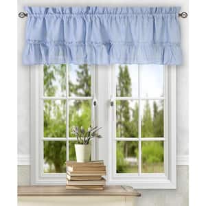 Stacey 13 in. L Polyester/Cotton Ruffled Filler Valance in Slate