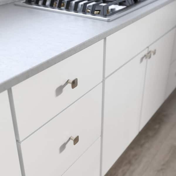 10-Pack Lindley 1-3/16 in. (31 mm) Modern Satin Nickel Square Cabinet Knobs