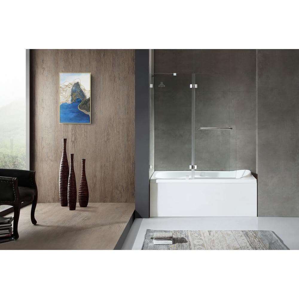 Pacific 48" x 58" Frameless Hinged Tub Door in Polished Chrome