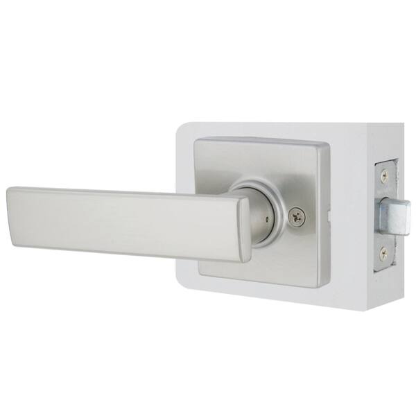 Defiant Westwood Satin Nickel Hall And Closet Door Lever With Square Rose Lp1x203a The Home Depot