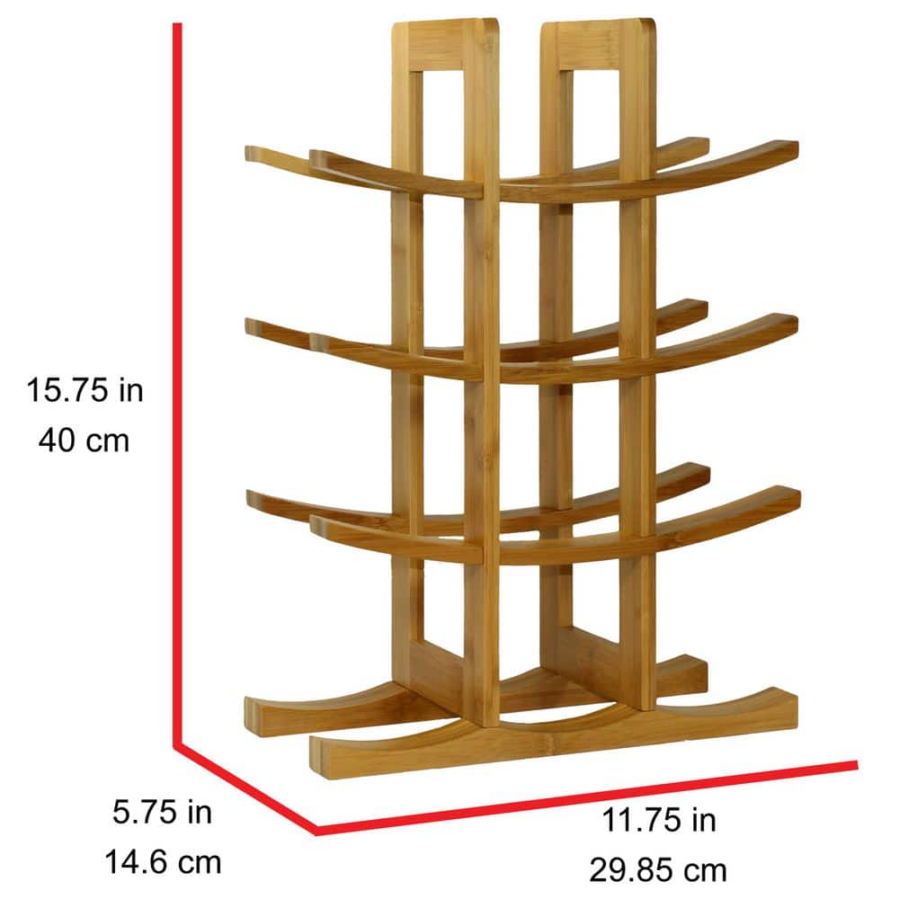 Natural Bamboo 12-Bottle Countertop Wine Rack