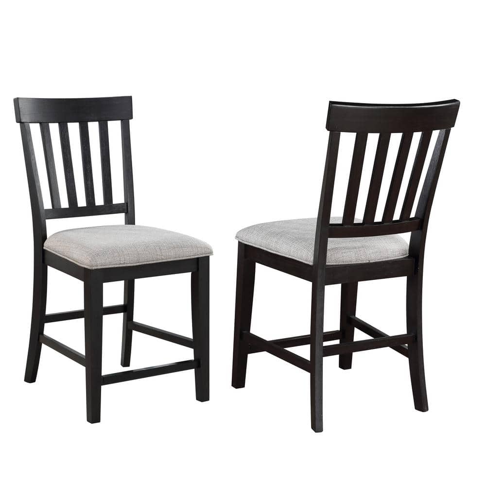 Ebony and Honey Extendable 5-Piece Dining Set with Upholstered Chairs