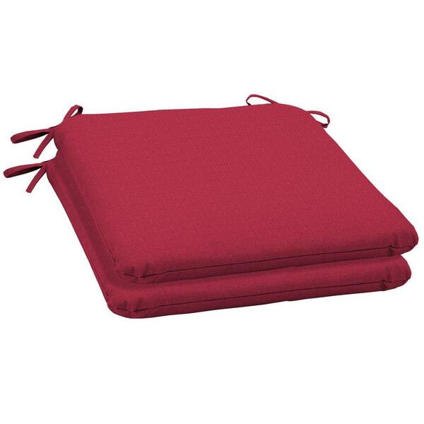 Arden Chili Red Solid Outdoor Seat Pad (2-Pack)-DISCONTINUED