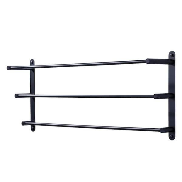 ARCORA 32 in Stainless Steels Wall Mounted Single Towel Holders in Matte Black